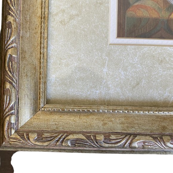 NY Artist Elaine Vollherbst Pampered Pug Puppy Dog Print Wood Frame Glass Art - Picture 4 of 14